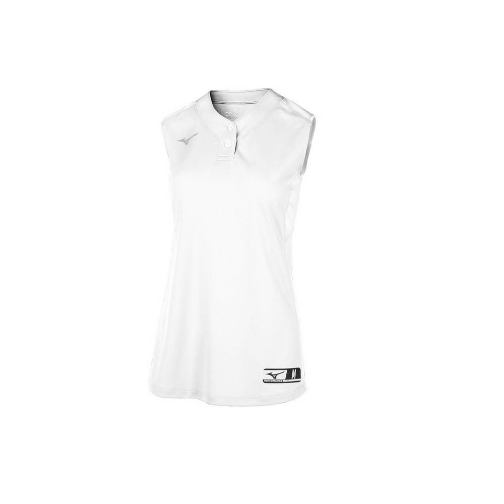 Mizuno Women's Aerolite 2-Button Sleeveless Softball Jersey White (350721-AOZ)